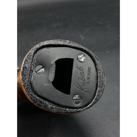 Rubal New York Horse Head Tan White Painted Cast Metal Bottle Opener Vintage - Picture 7 of 12